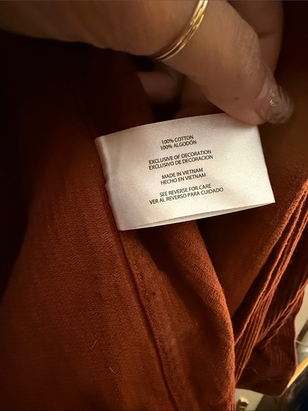 GAP Women's Rust Corduroy Button-Front Jacket - Picture 3 of 4